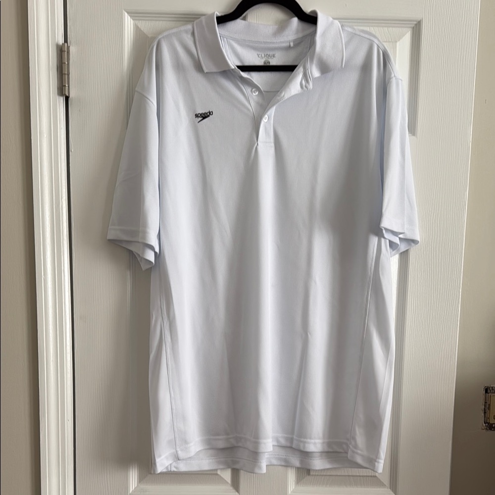 Speedo White Polo Shirt Athletic Performance NWT